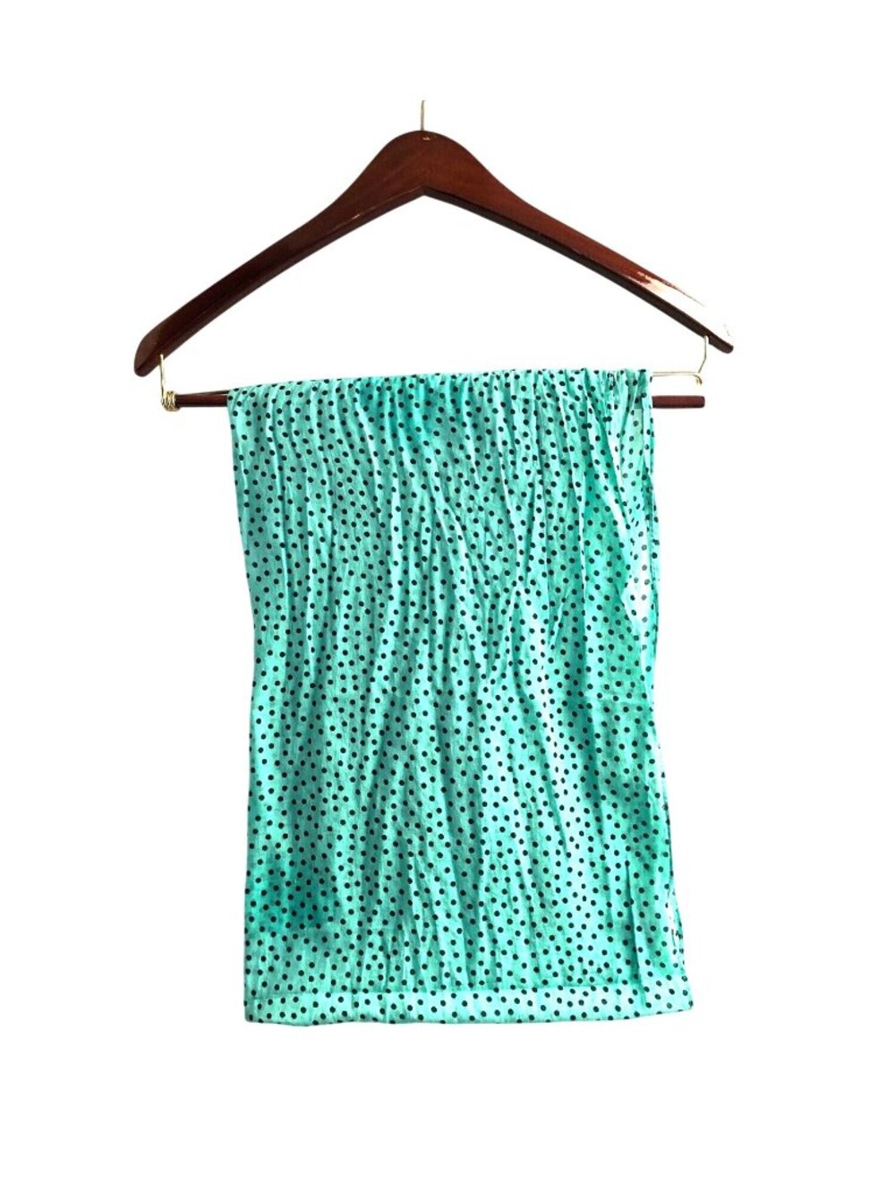 BEAUTIFUL GREEN W/ BLACK DOTS INFINITY SCARF